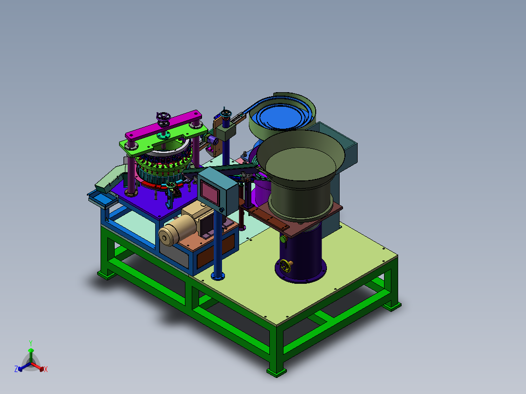 凸轮瓶盖组装机正等轴测图