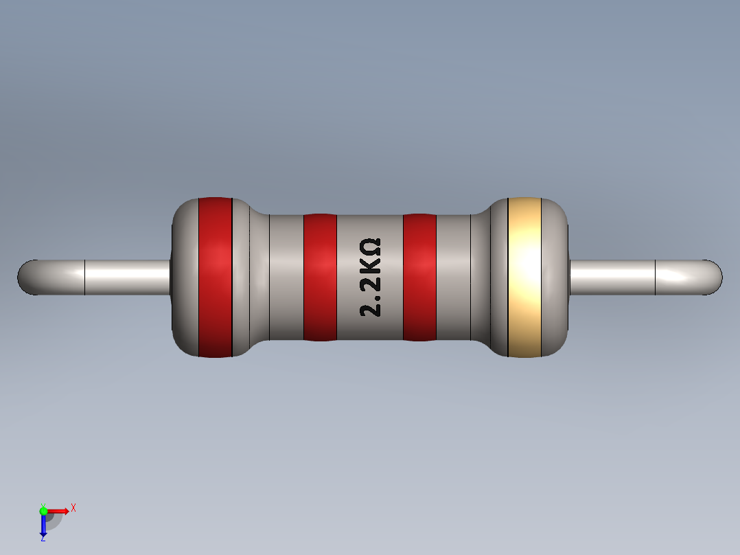 电容器 二极管 电阻器-Resistor 2.2K Ohm俯视图