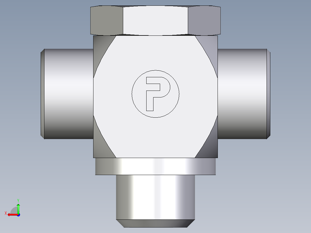 卡套式工业通用硬管接头EO_High_pressure_banjo_tee_TH16SRKDOMD71后视图