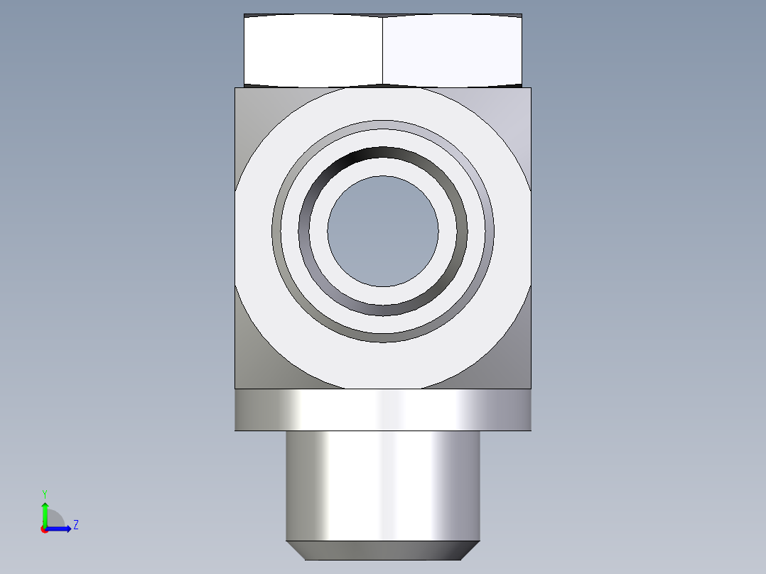 卡套式工业通用硬管接头EO_High_pressure_banjo_tee_TH16SRKDOMD71左视图