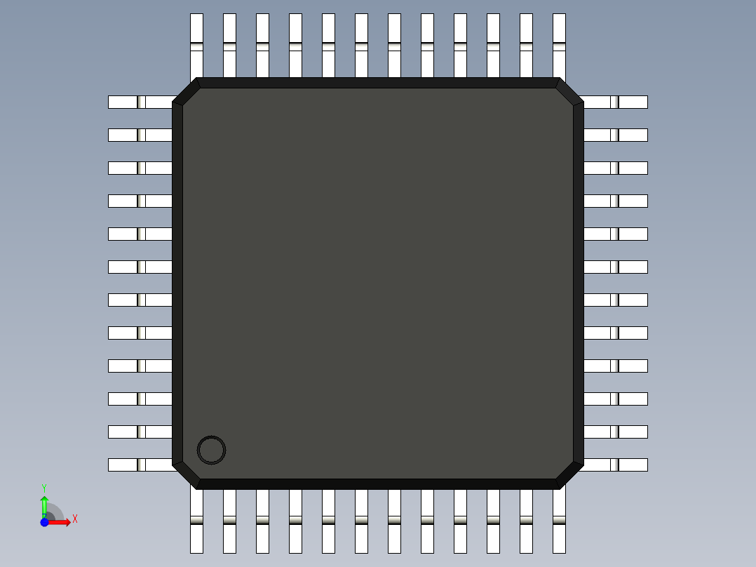 元器件3D封装QFP48_FPT-48P-M13155前视图
