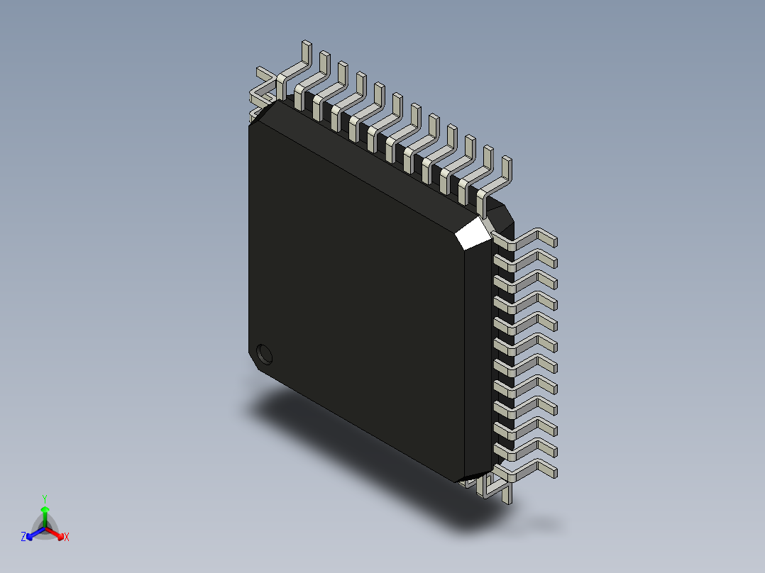 元器件3D封装QFP48_FPT-48P-M13155正等轴测图