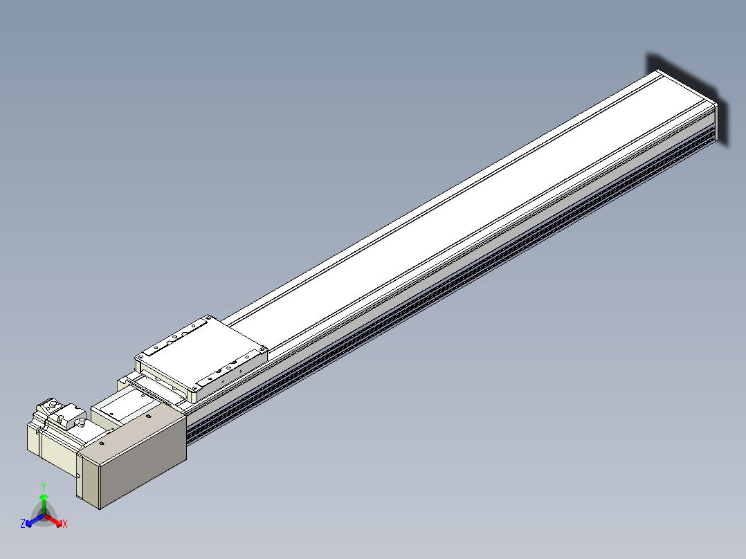 同步带全封闭直线模组TPA-HCB-105D-90-L700-MR-C-P20-N3正等轴测图