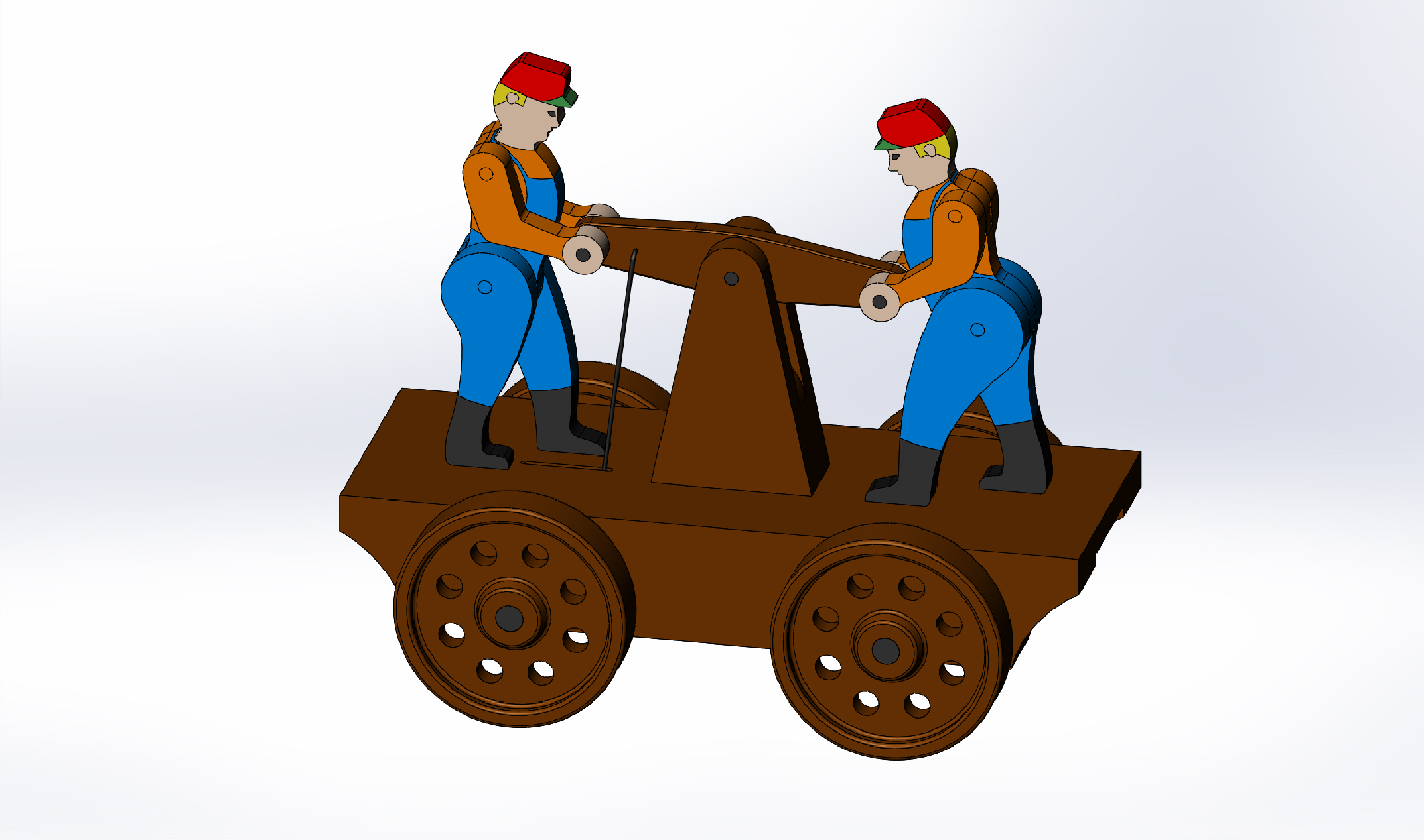 可动推车工人玩具