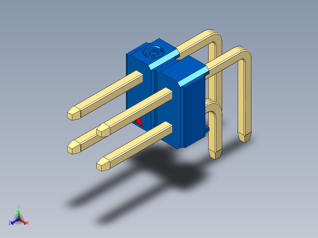 彩色公排针 100mil 2.54mm 系列-DS1022_blue_2x02p_100mil_TypeD_rev1.0