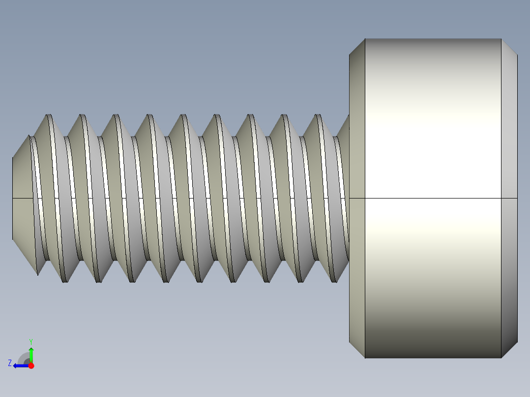M2 x 0.4mm Thread 4mm LONG SOCKET HEAD CAP SCREW.IGS右视图