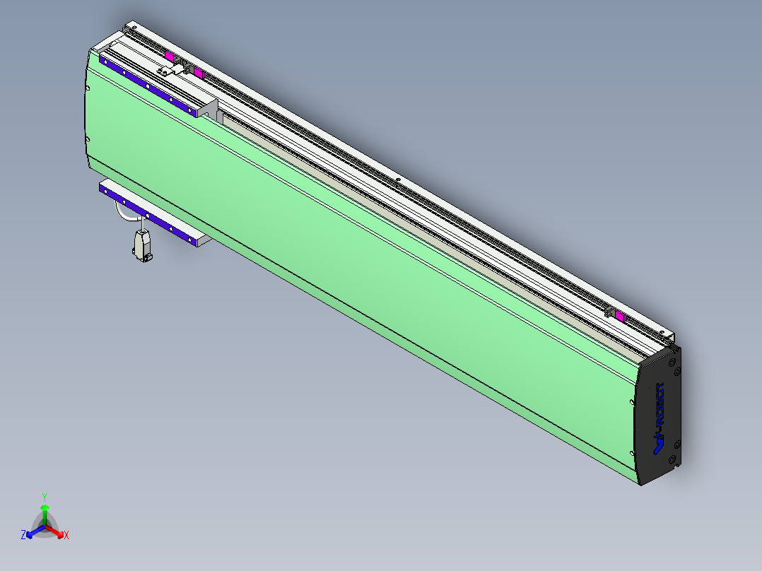 威洛博VL系列直线电机模组-VL22H3-S900正等轴测图