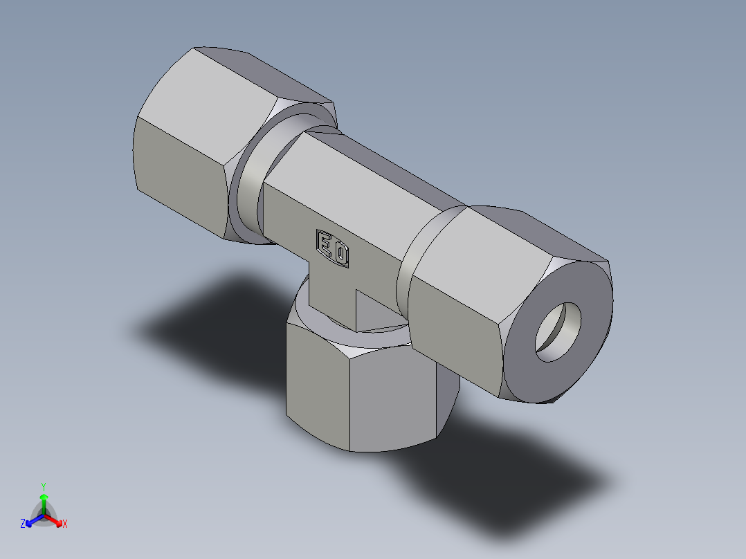卡套式工业通用硬管接头EO_Swivel_nut_branch_tee_ET08ZS71