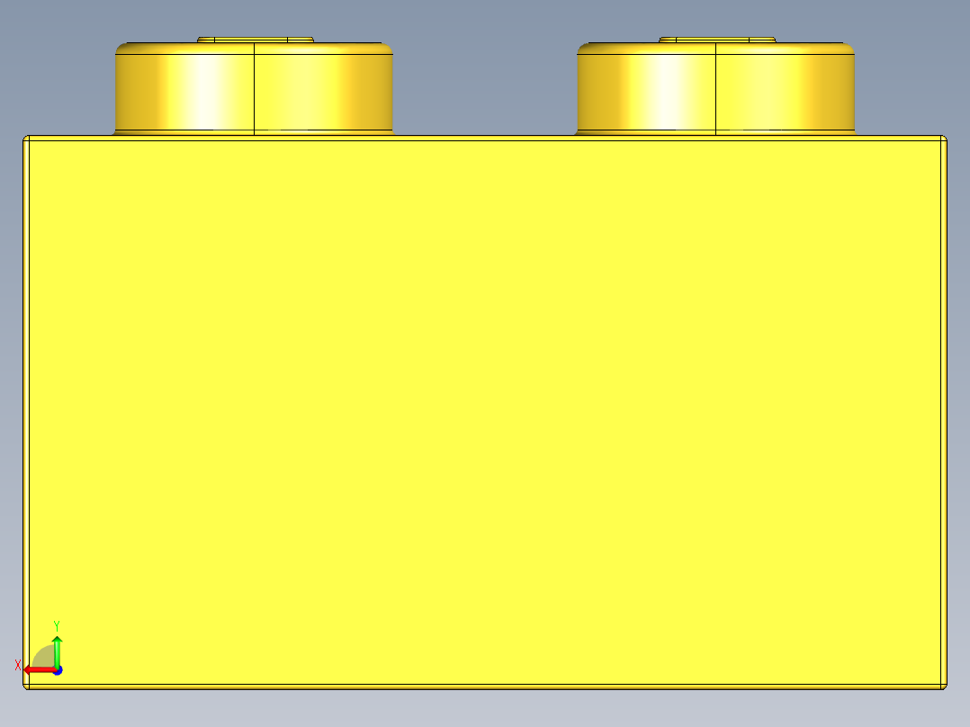 乐高套装 4421基本积木-300424 Bright Yellow Brick 1 x 2.STEP后视图