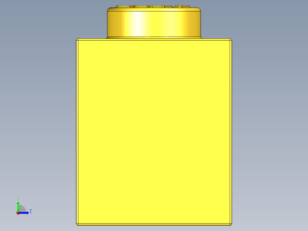 乐高套装 4421基本积木-300424 Bright Yellow Brick 1 x 2.STEP左视图