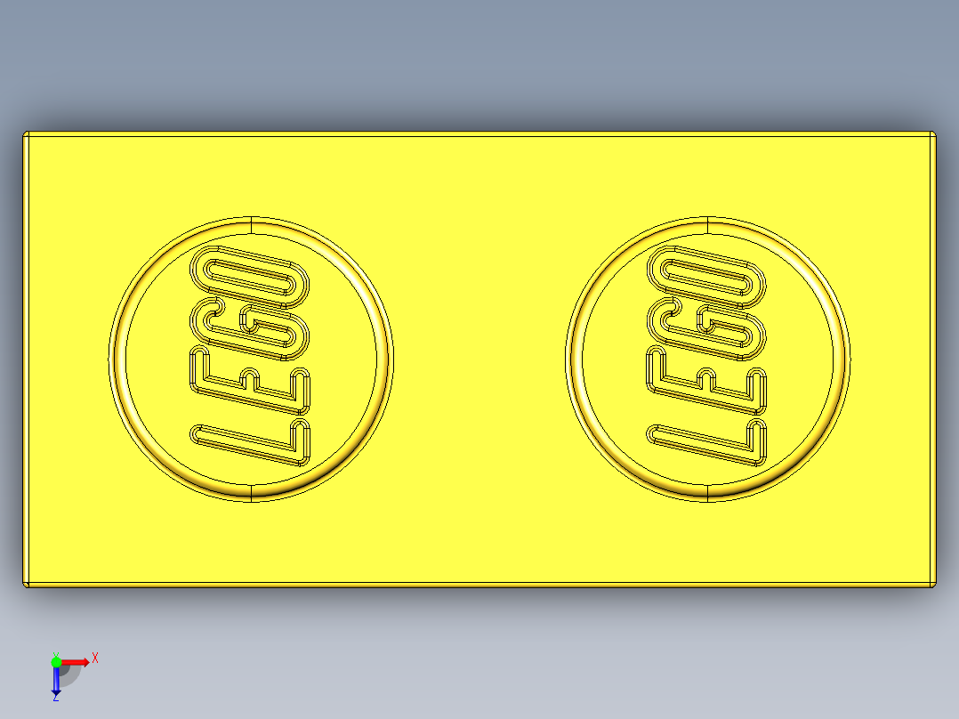 乐高套装 4421基本积木-300424 Bright Yellow Brick 1 x 2.STEP俯视图