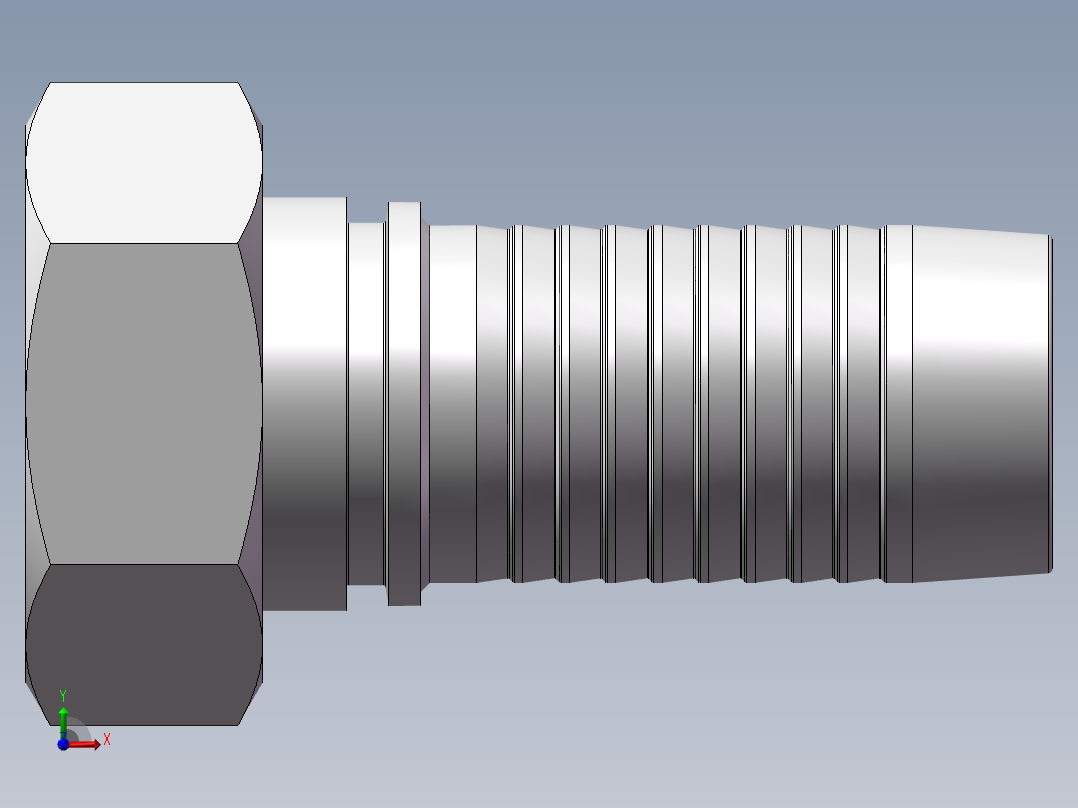 伊顿-20411 24度锥内螺纹（轻型）胶管接头前视图