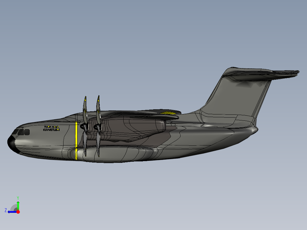 大型无人机右视图