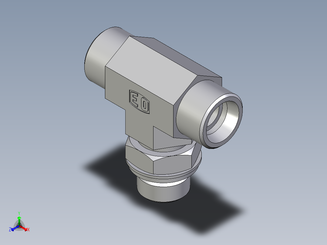 卡套式工业通用硬管接头EO_Adjustable_locknut_branch_tee_TEE16SROMDCF