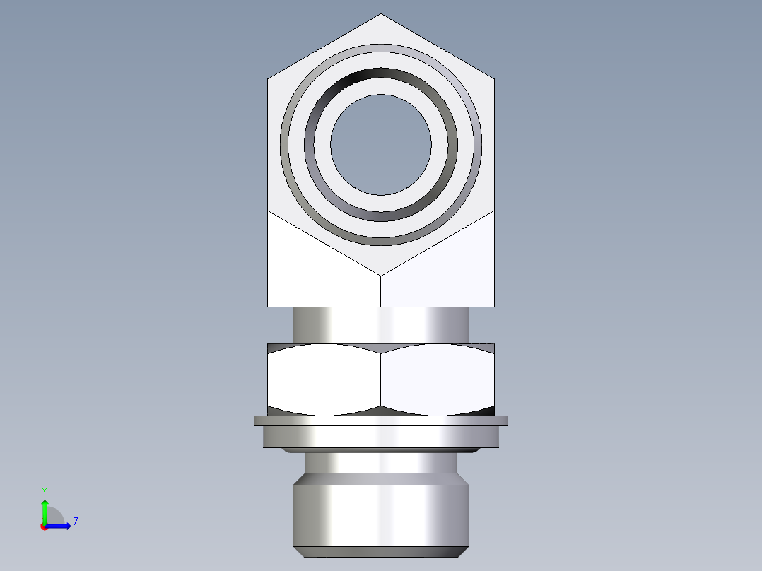 卡套式工业通用硬管接头EO_Adjustable_locknut_branch_tee_TEE16SROMDCF左视图