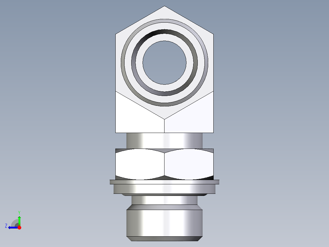 卡套式工业通用硬管接头EO_Adjustable_locknut_branch_tee_TEE16SROMDCF右视图