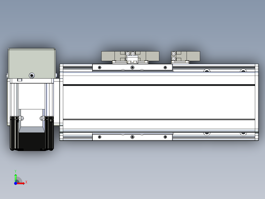同步带滑台-半封闭B10H-L45-S50-RU-P40-D3前视图
