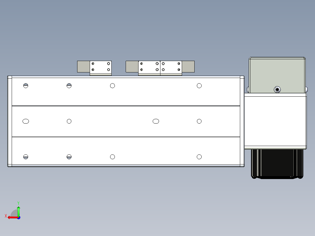 同步带滑台-半封闭B10H-L45-S50-RU-P40-D3后视图