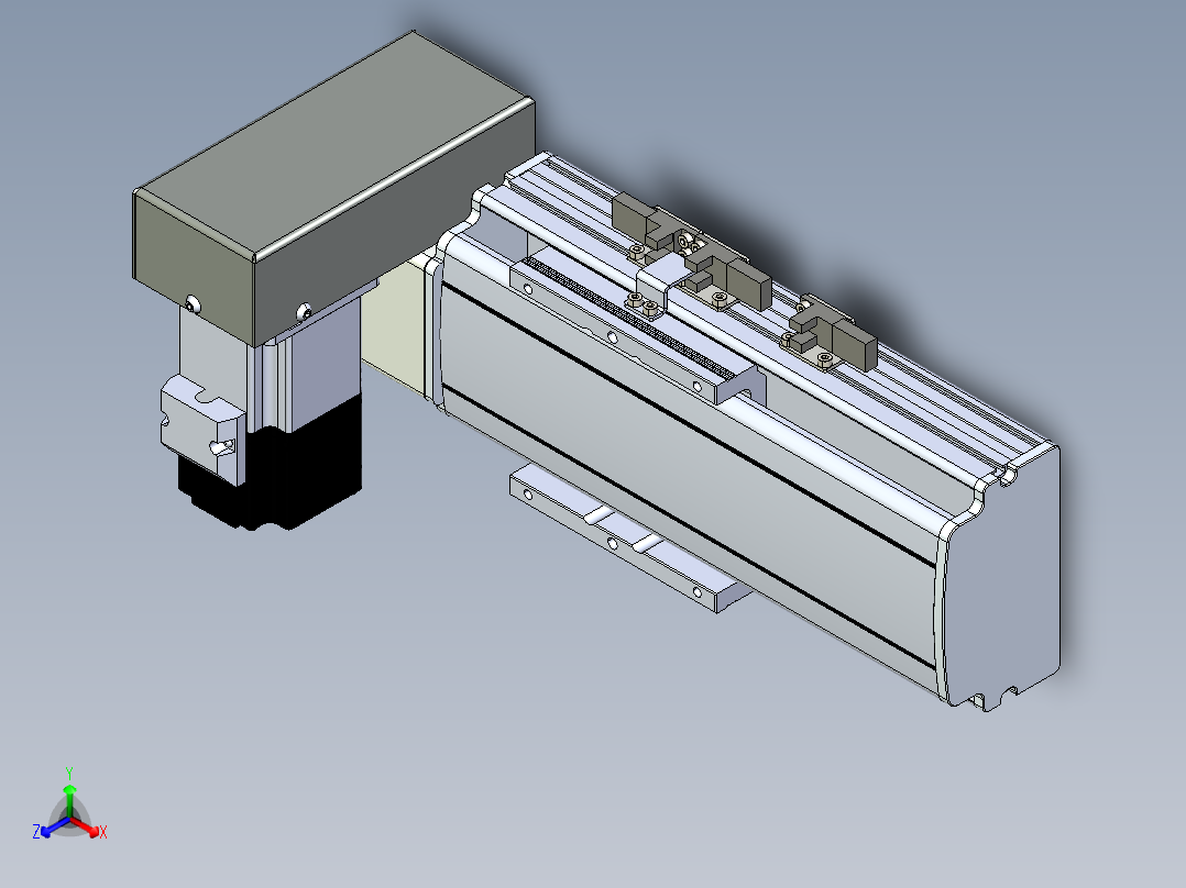 同步带滑台-半封闭B10H-L45-S50-RU-P40-D3正等轴测图