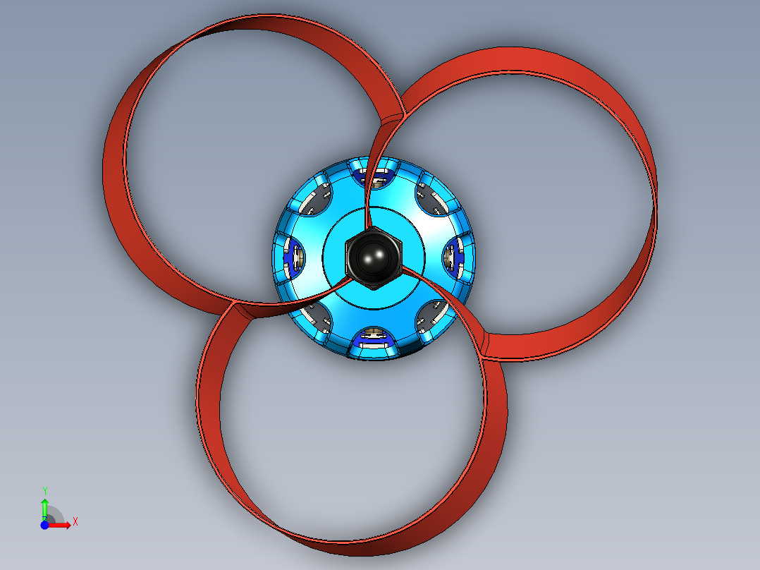 无刷直流电机（外转子）和环形螺旋桨前视图