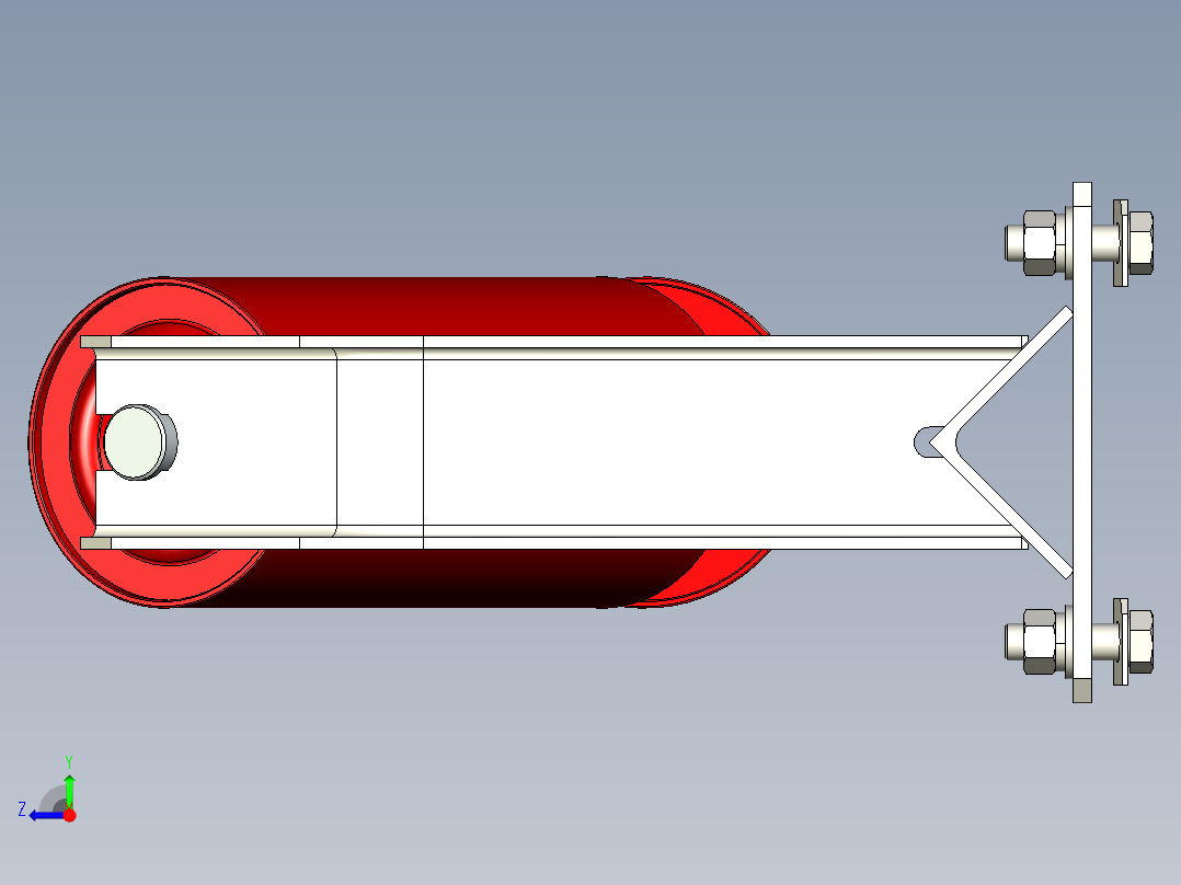 DTII(A)型带式输送机35°槽型托辊 65C414右视图