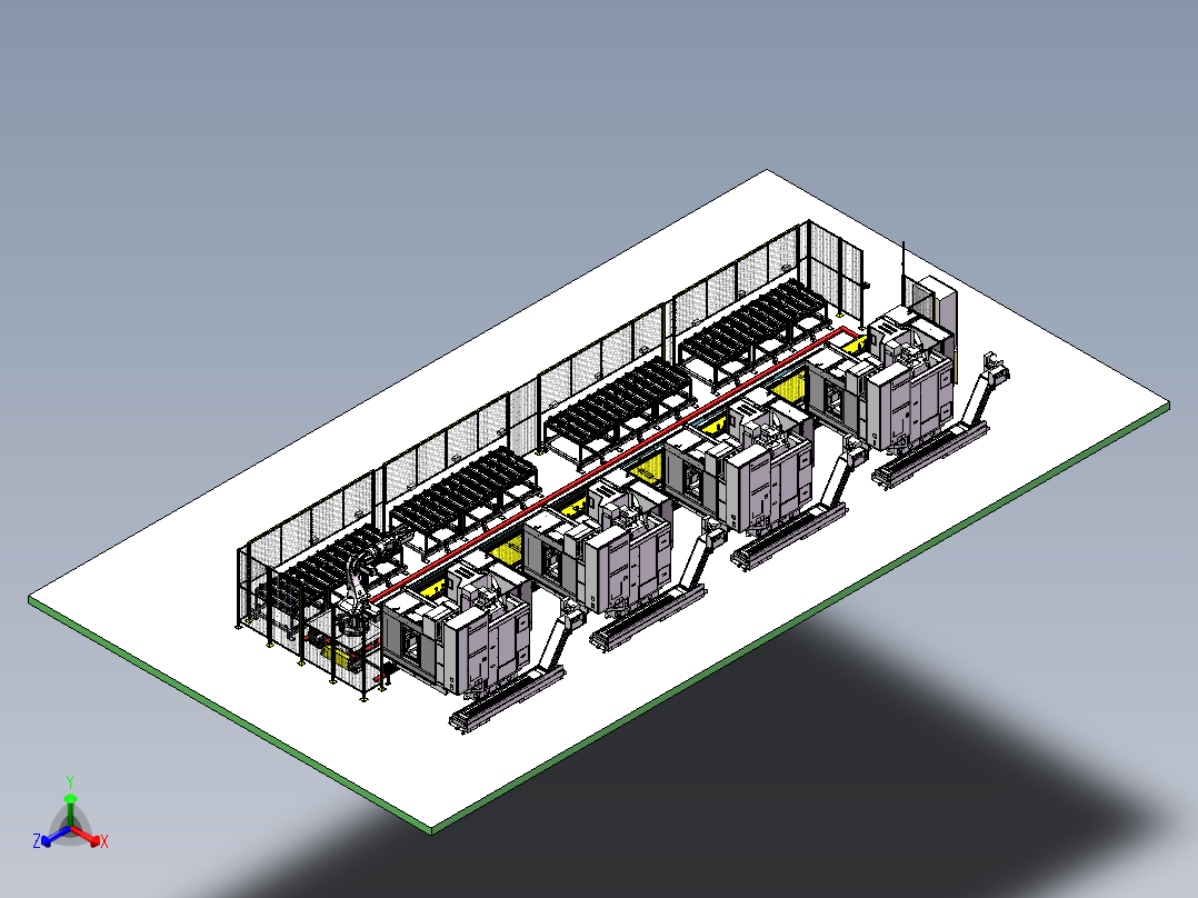 定位推车上料地轨机器手搬运机床上下料sw20可编辑正等轴测图