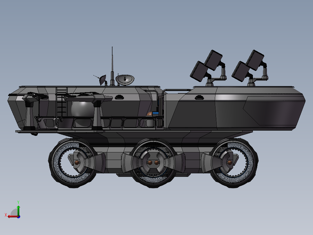 火星探索实验车后视图