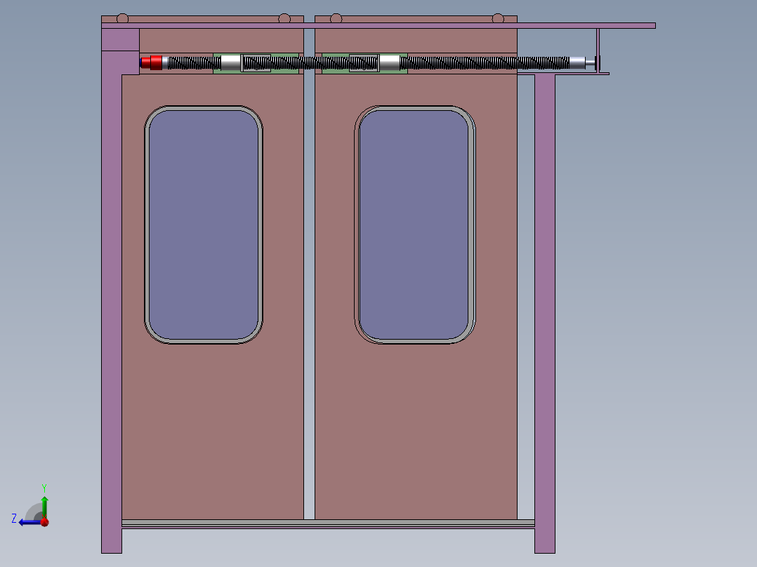 高铁电控移动门右视图