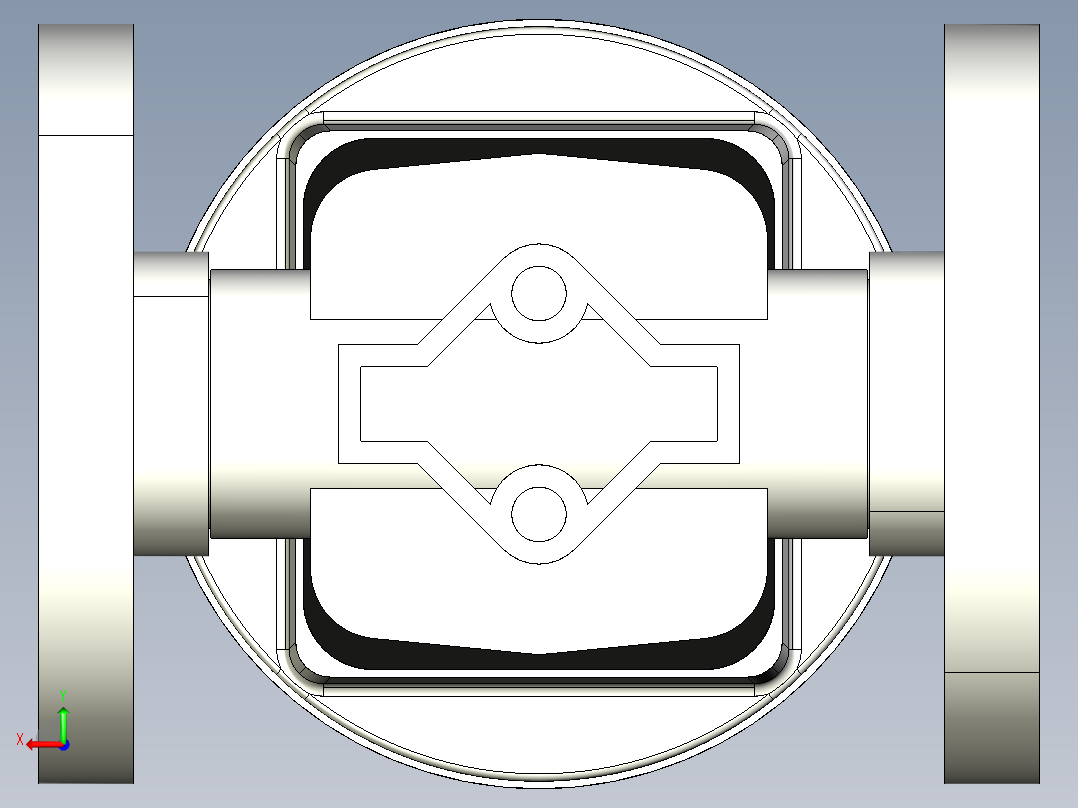 5DKMOFCP NC 气动隔膜阀，常闭，固定法兰钻孔PN10 16。面对面根据EN 558-1 PVDF后视图
