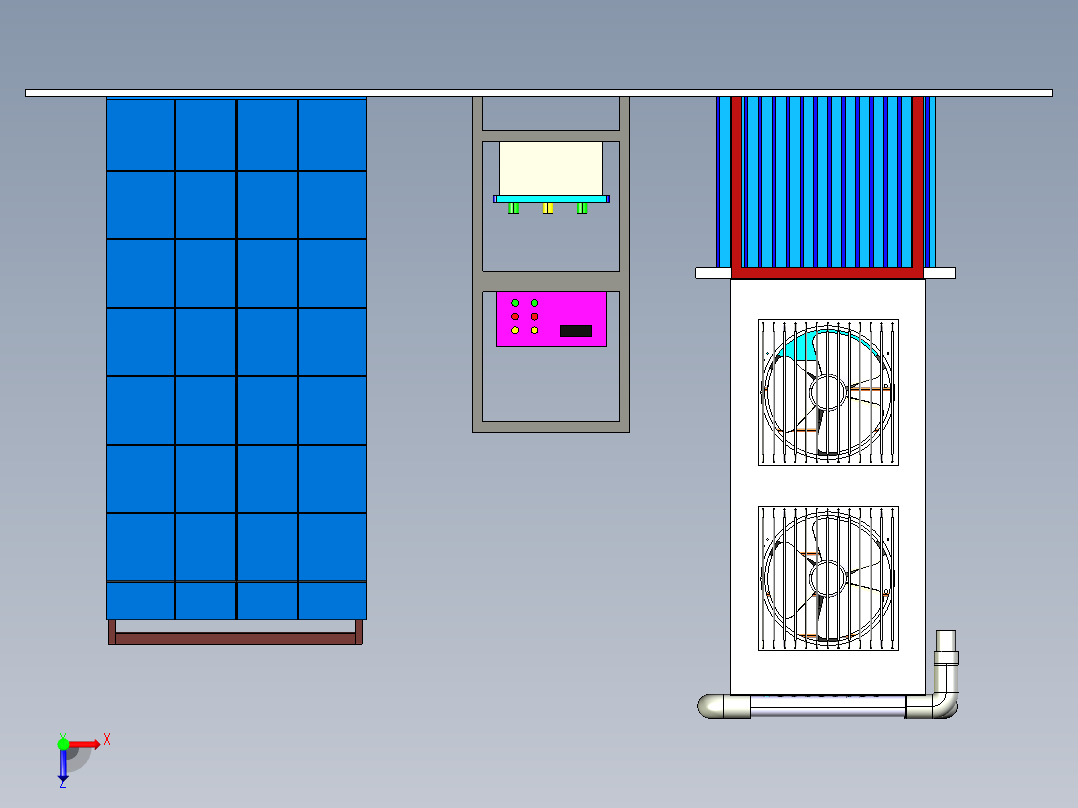 蒸发冷却系统俯视图