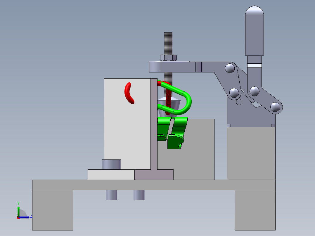 弹簧组件装配防错工装MF左视图