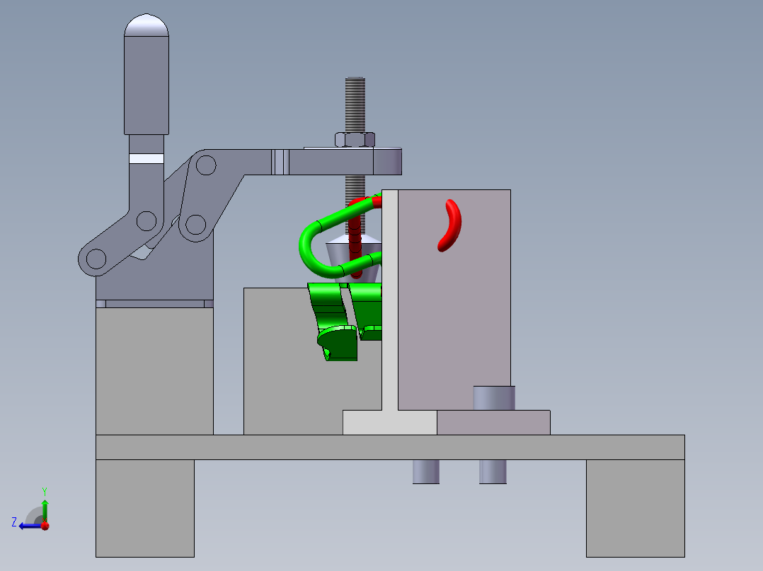 弹簧组件装配防错工装MF右视图