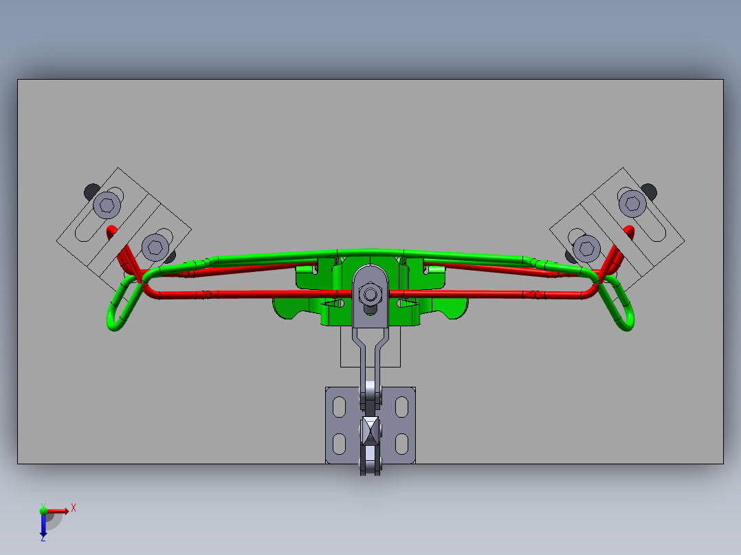 弹簧组件装配防错工装MF俯视图