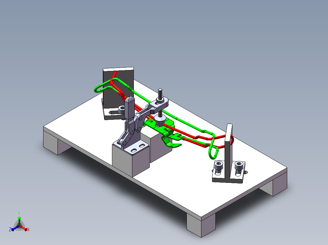 弹簧组件装配防错工装MF正等轴测图