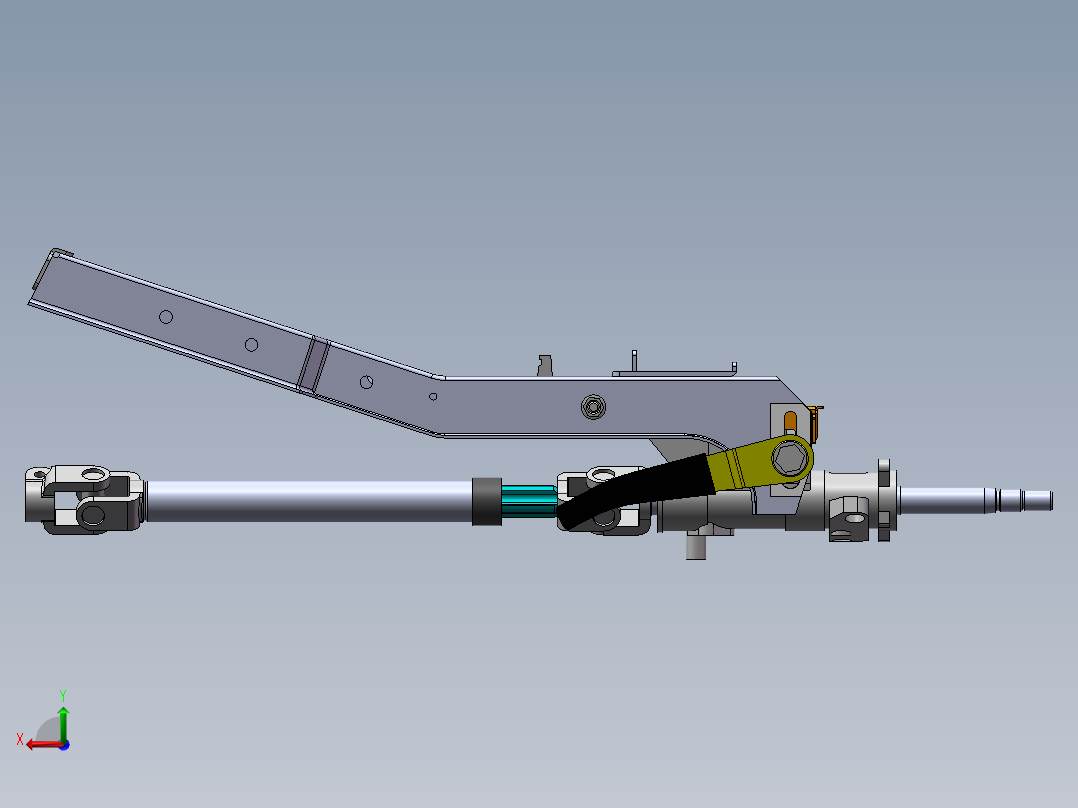 汽车转向管柱数模三维SW模型后视图