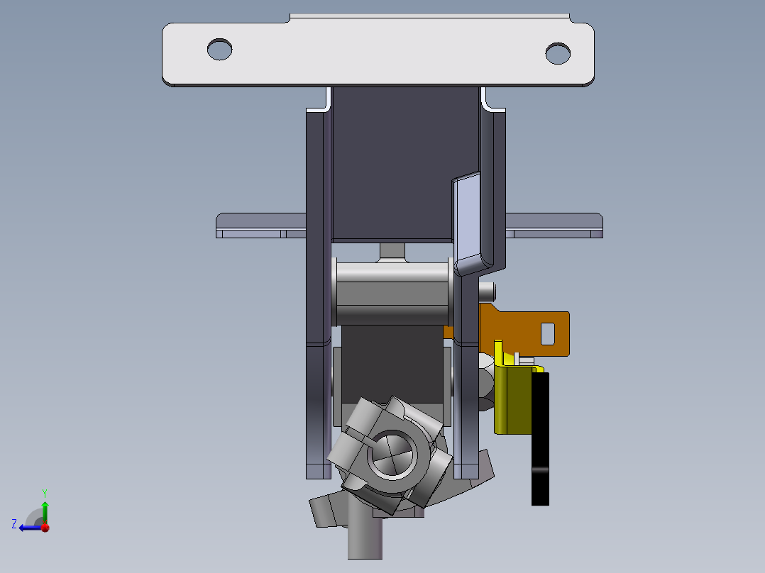 汽车转向管柱数模三维SW模型右视图