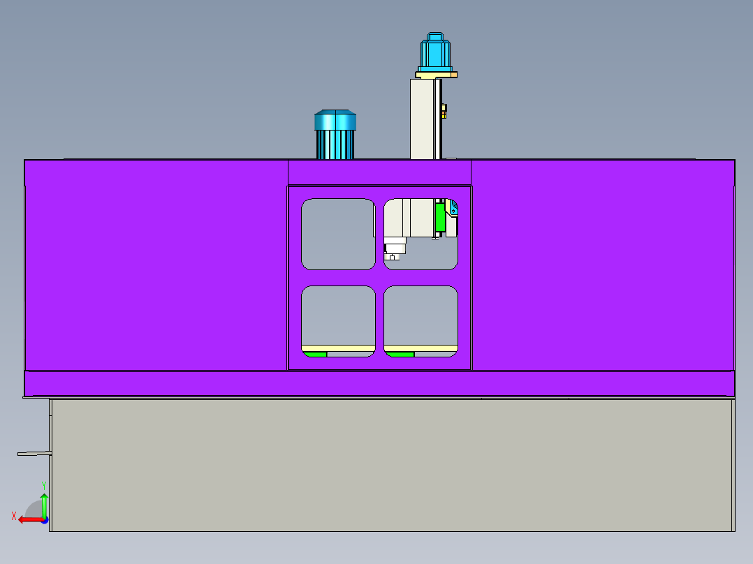spm milling铣削机床3D数模图纸 IGS格式后视图