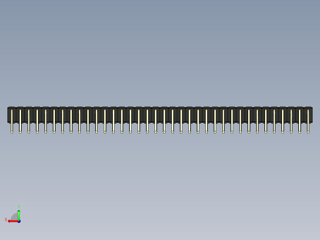 彩色公排针 100mil 2.54mm 系列-DS1022_black_2x36p_100mil_TypeD_rev1.0后视图