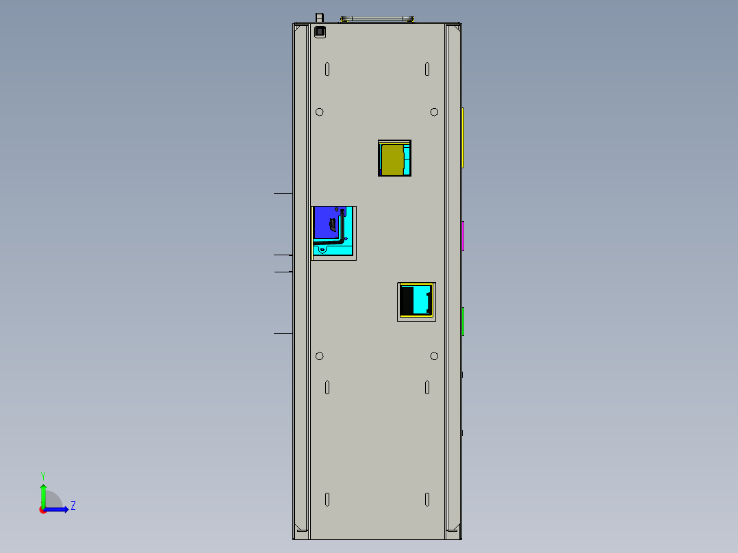 售票机硬币接受和找零模块三维creo左视图
