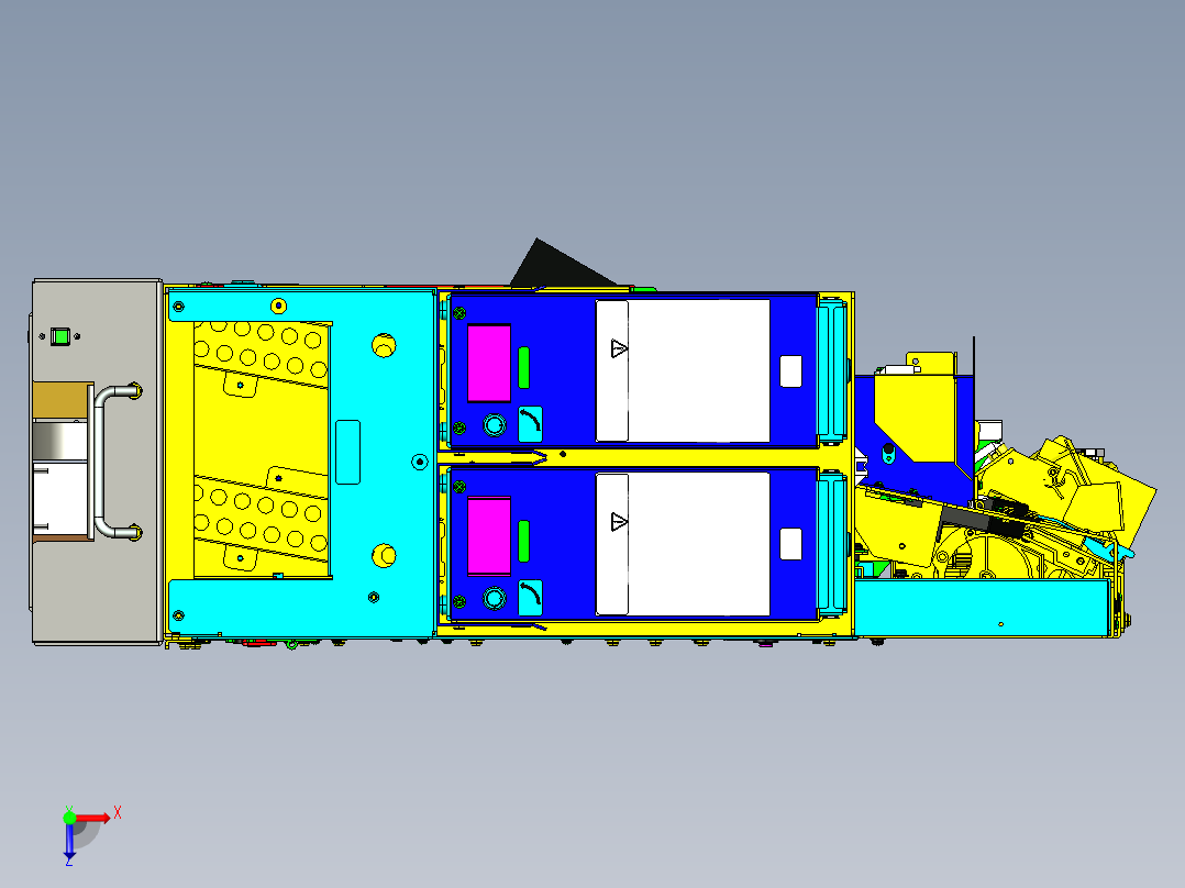 售票机硬币接受和找零模块三维creo俯视图