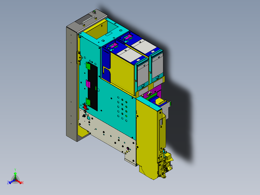 售票机硬币接受和找零模块三维creo正等轴测图