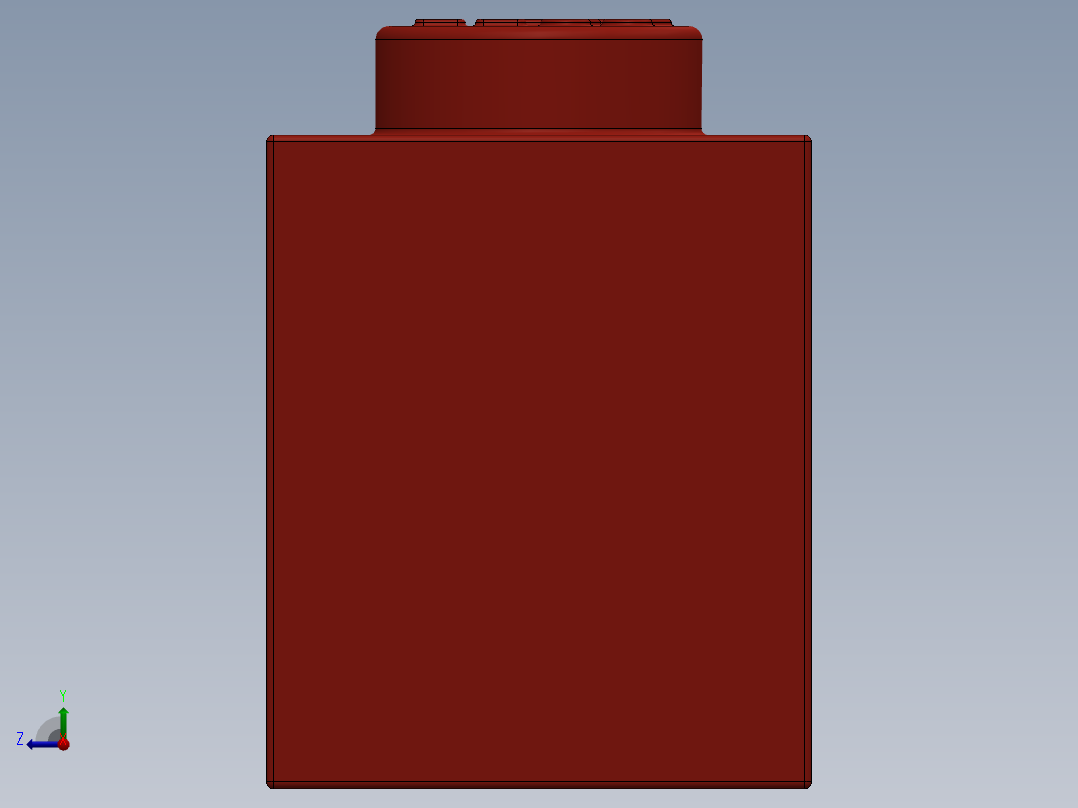 乐高套装 4421基本积木-300921 Bright Red Brick 1 x 6.SLDPRT右视图