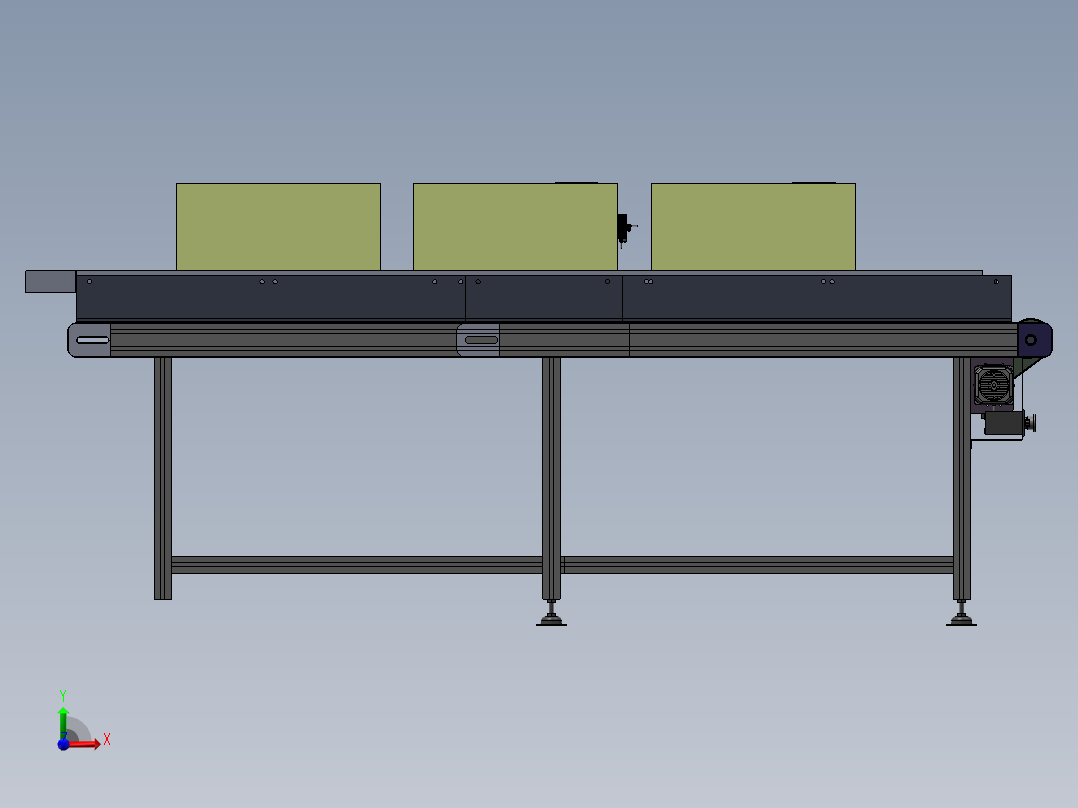 电脑主机外壳自动加工生产线sw18前视图