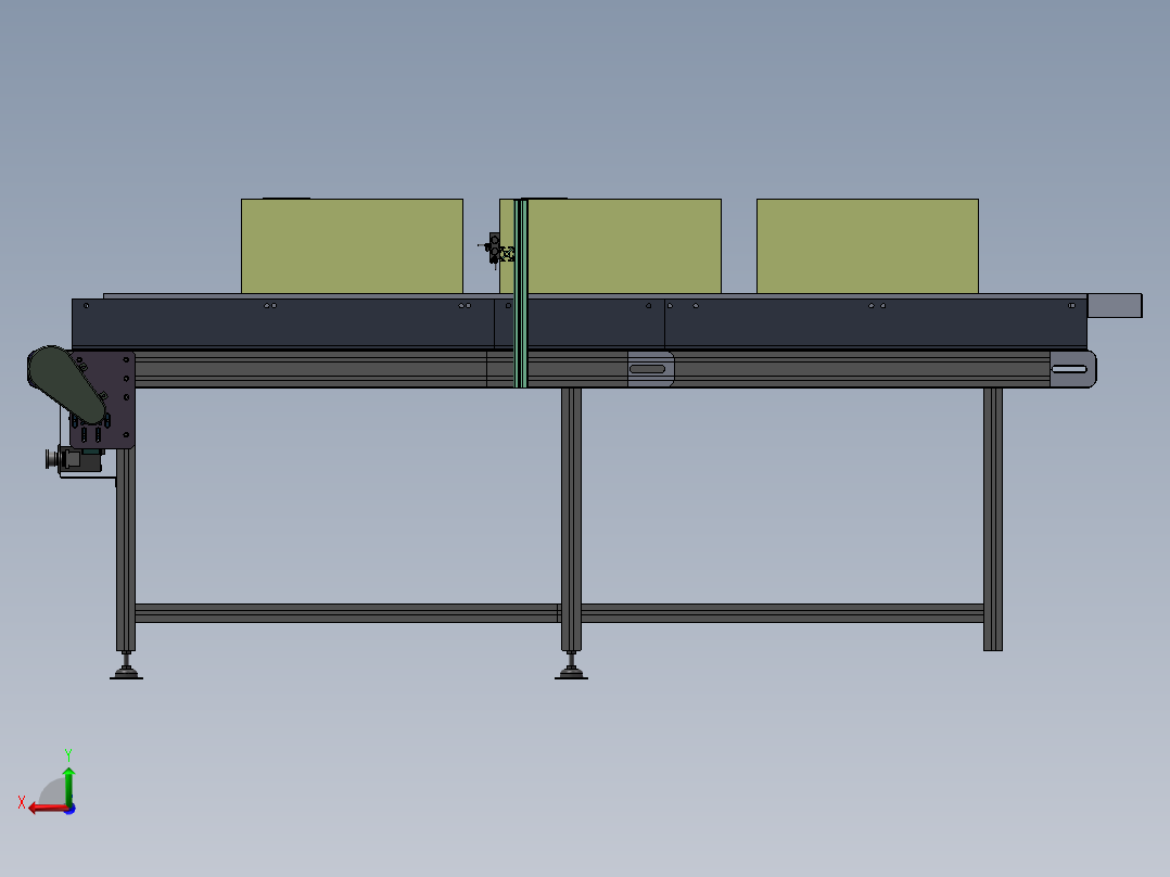 电脑主机外壳自动加工生产线sw18后视图