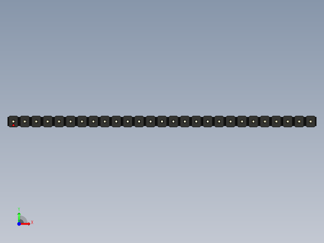 彩色公头100mil（2.54mm）系列-DS1021_black_1x27p_100mil_Type1_rev1.0前视图