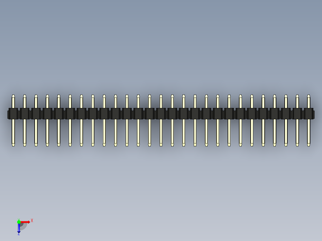 彩色公头100mil（2.54mm）系列-DS1021_black_1x27p_100mil_Type1_rev1.0俯视图