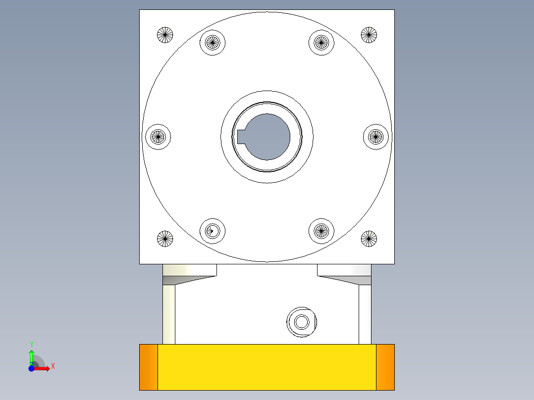 换向器PW110双孔-1 24-95-115-M8.stp前视图