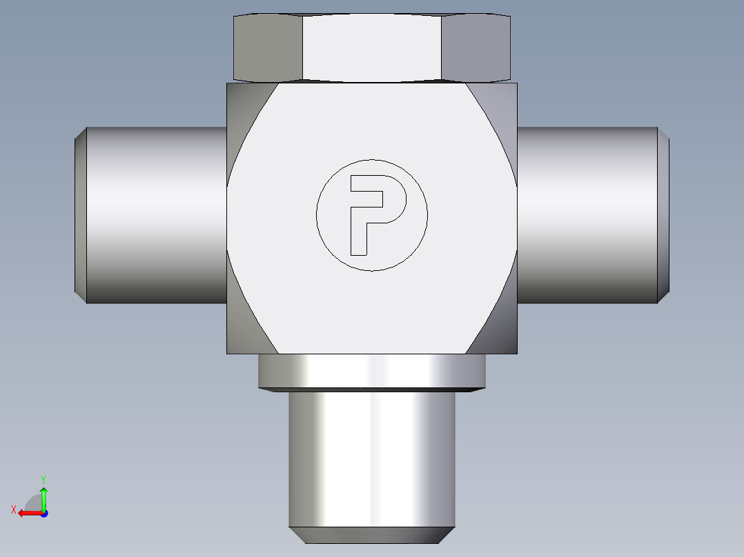 卡套式工业通用硬管接头EO_High_pressure_banjo_tee_TH06SROMDCF后视图