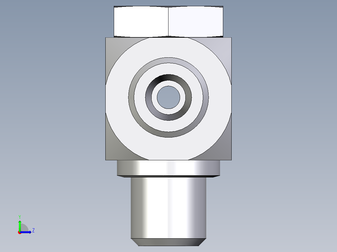 卡套式工业通用硬管接头EO_High_pressure_banjo_tee_TH06SROMDCF左视图