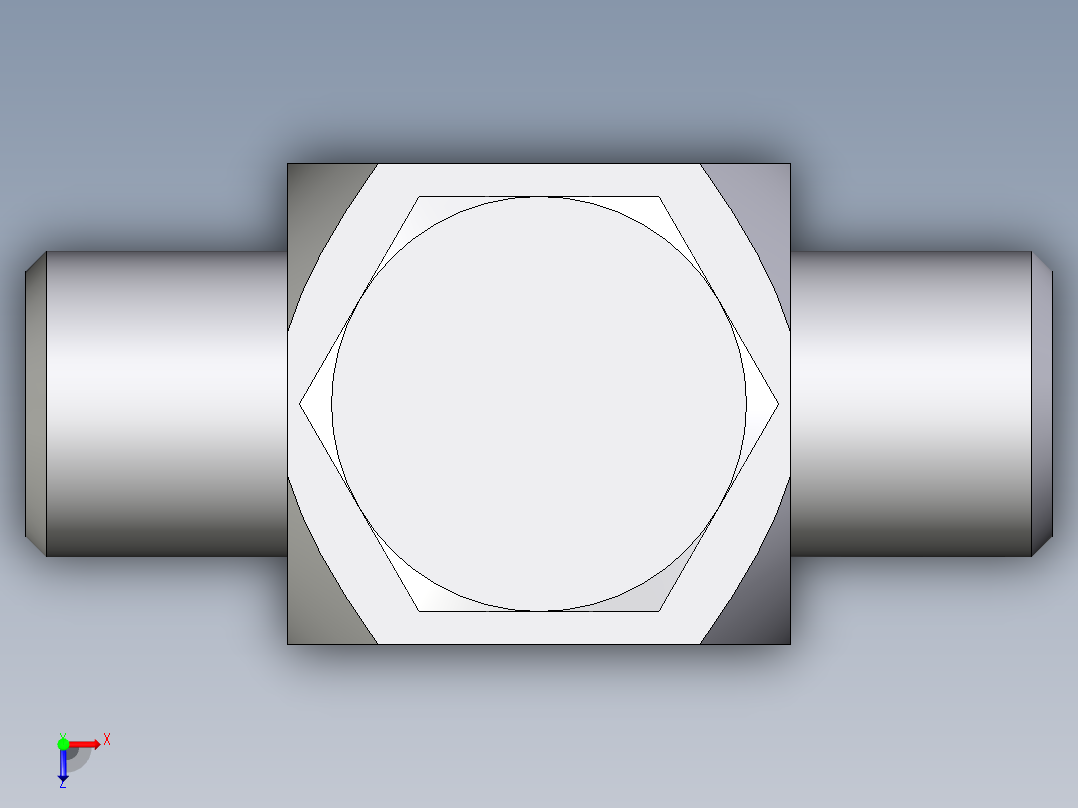 卡套式工业通用硬管接头EO_High_pressure_banjo_tee_TH06SROMDCF俯视图